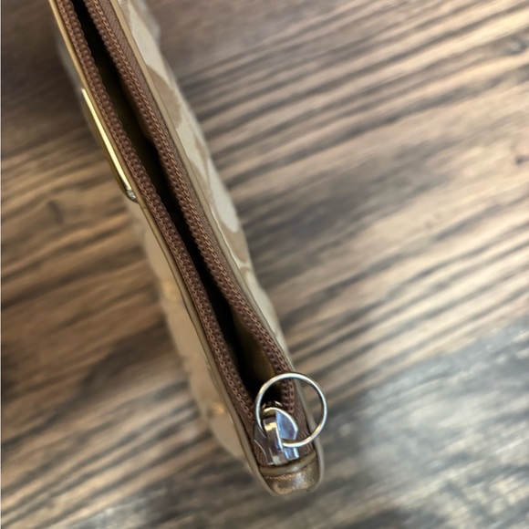 Coach Tan and Gold Wristlet - Picture 4 of 6